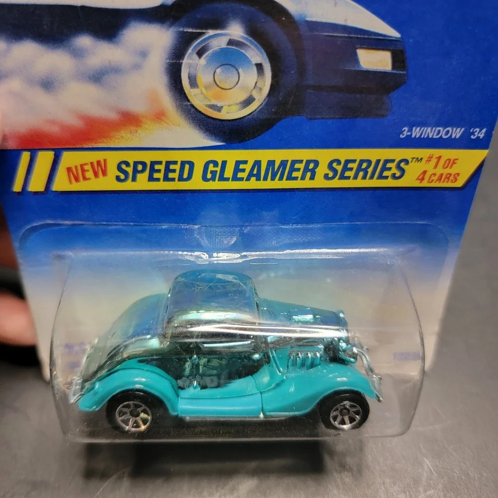 HOT WHEELS 1995 3-WINDOW '34 FORD Speed Gleamer 1/4 Green KILLER CAR 7-Spoke!!